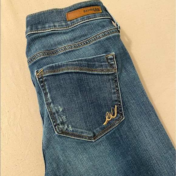 Express Denim Jeans size 6s Legging mid rise - Picture 2 of 7